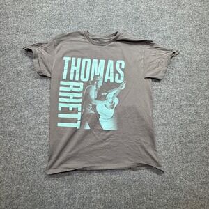 Thomas Rhett T-Shirt Women M Gray Sleeve Cut off Comfy Graphic Tee Music Chopped